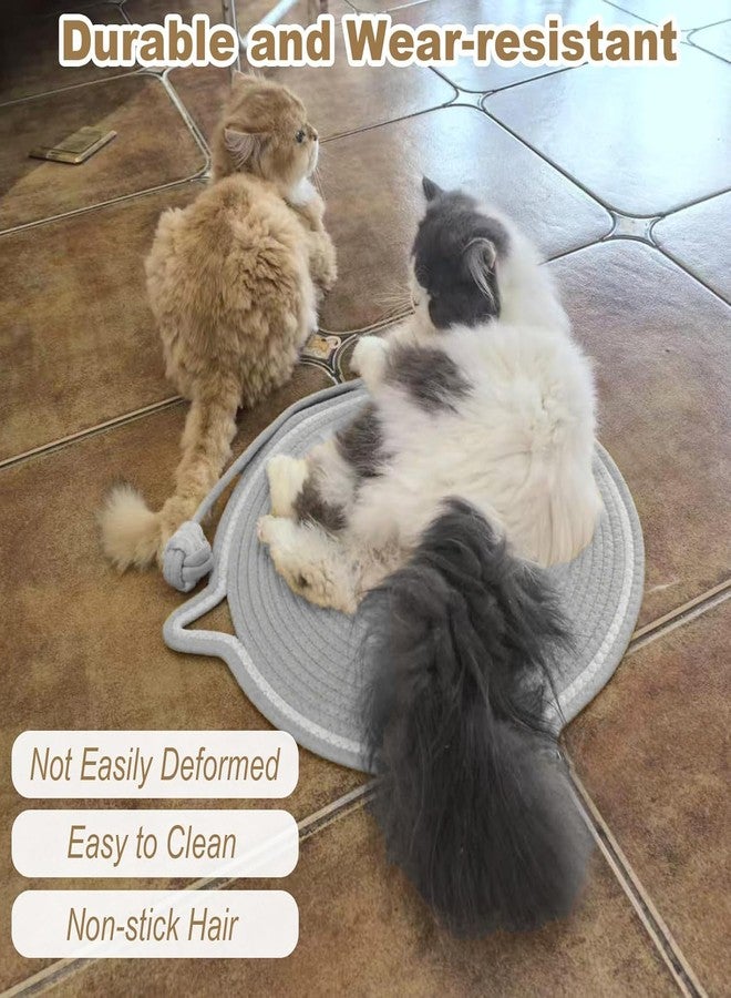 Swejos Cat Scratcher Mat Natural Cotton Rope Scratch Pad 15.7’’ Round Floor Scratching for Indoor Cats Durable Furniture Protector Couch Wall and Sofa - Image 4